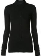 Yohji Yamamoto Knitted Polo Shirt, Women's, Size: 2, Black, Wool