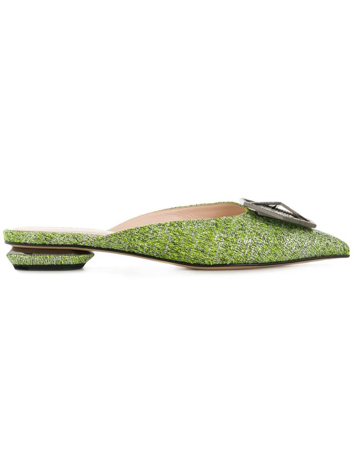 Nicholas Kirkwood 18mm Jewel Eden Mules - Green