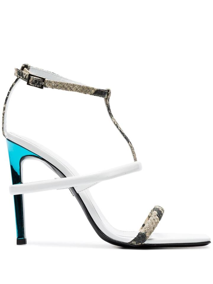1017 Alyx 9sm Snakeskin 110 Leather Sandals - White