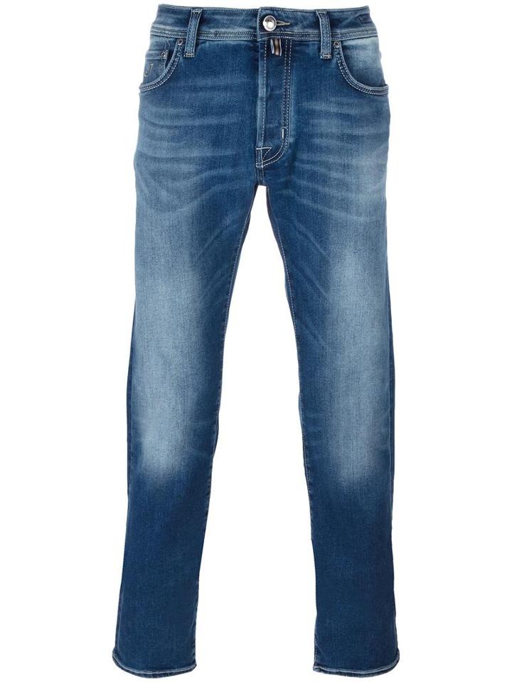 Jacob Cohen Stonewashed Slim-fit Jeans, Men's, Size: 33, Blue, Cotton/polyester/spandex/elastane