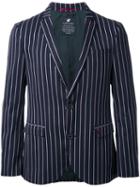 Loveless Striped Blazer, Men's, Size: 3, Black, Polyester