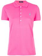 Polo Ralph Lauren Logo Embroidered Polo Shirt - Pink & Purple