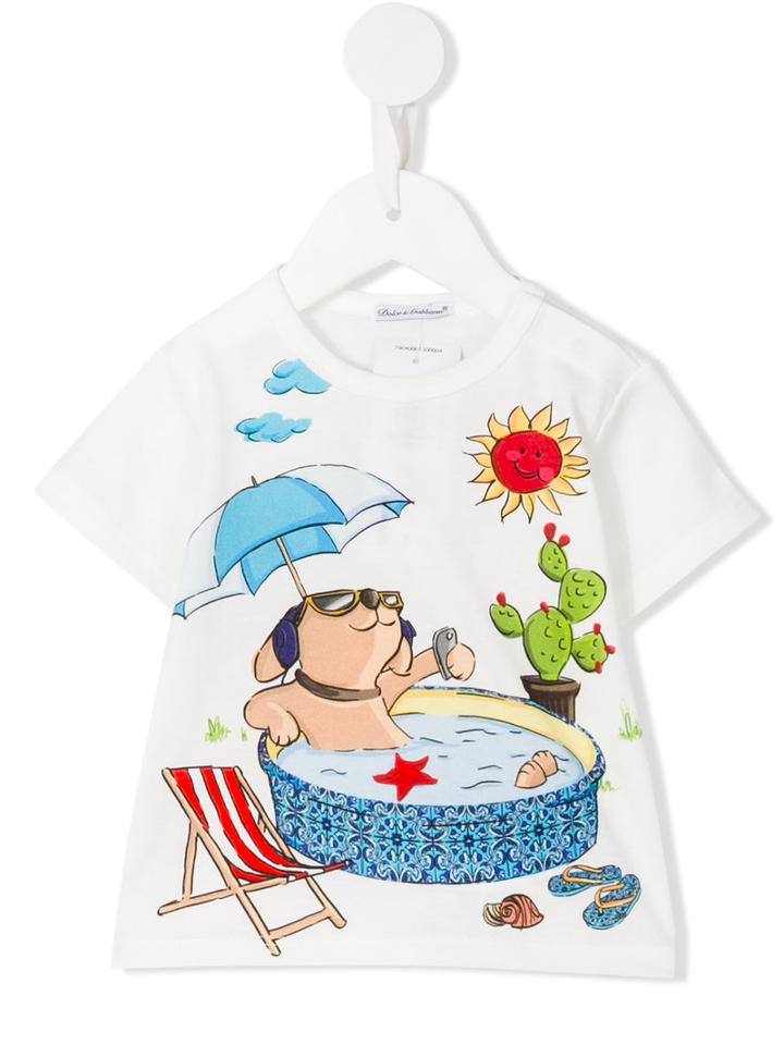 Dolce & Gabbana Kids Printed T-shirt, Boy's, Size: 18-24 Mth, White