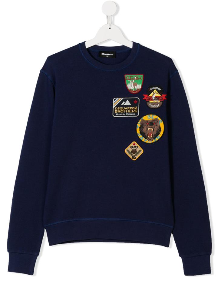 Dsquared2 Kids Teen Logo Patch Sweatshirt - Blue