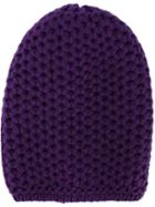 Inverni - Chunky Wool Knitted Beanie - Women - Cashmere - One Size, Pink/purple, Cashmere
