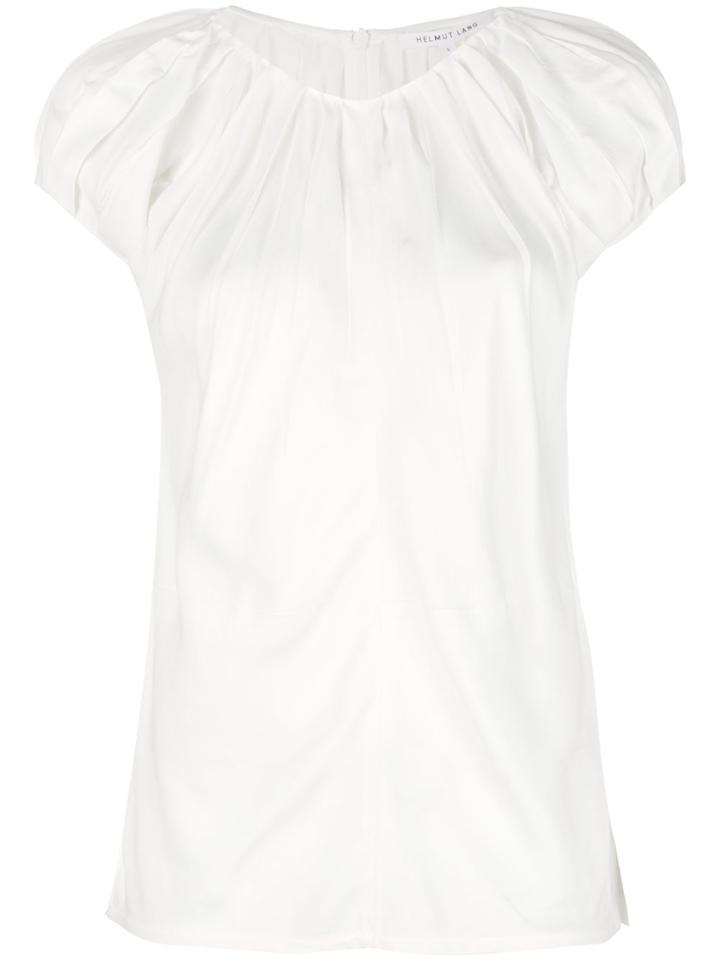 Helmut Lang Short-sleeve Ruched Blouse - White