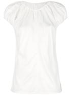 Helmut Lang Short-sleeve Ruched Blouse - White