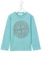 Stone Island Kids Logo Print T-shirt, Boy's, Size: 12 Yrs, Blue