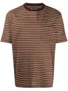 Lanvin Striped Print T-shirt - Brown