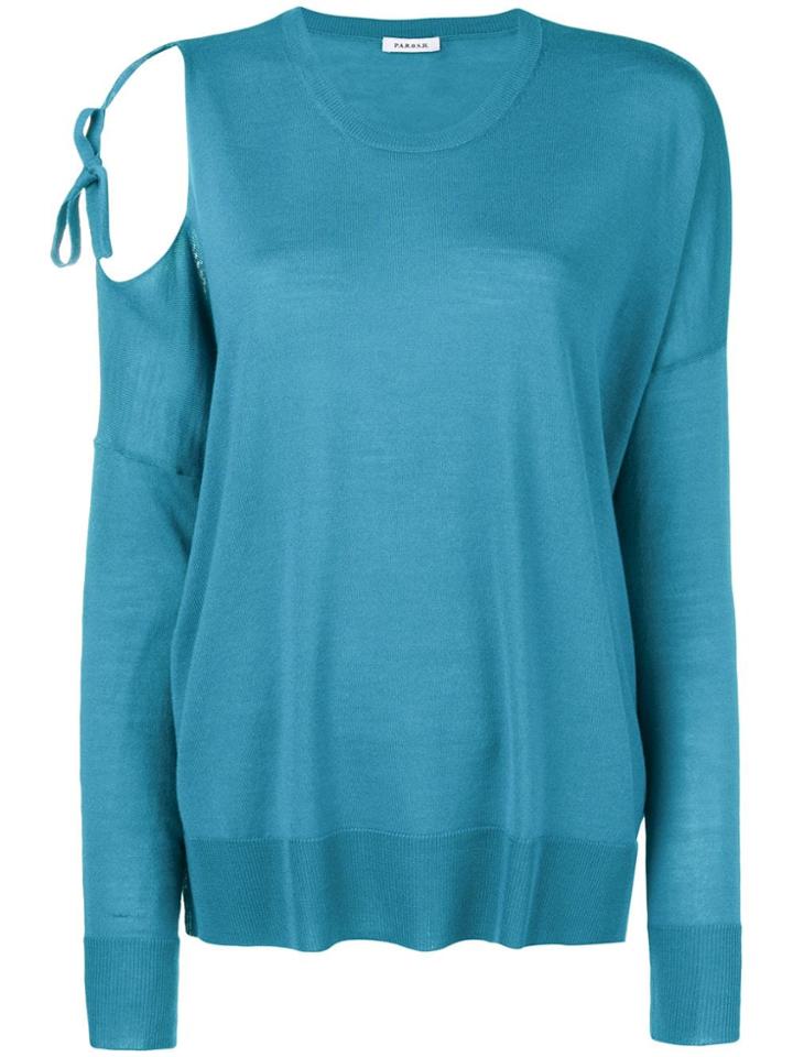 P.a.r.o.s.h. Cut Out Shoulder Sweater - Blue