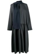 Sofie D'hoore Pleated Dress With Scarf Detail - Grey