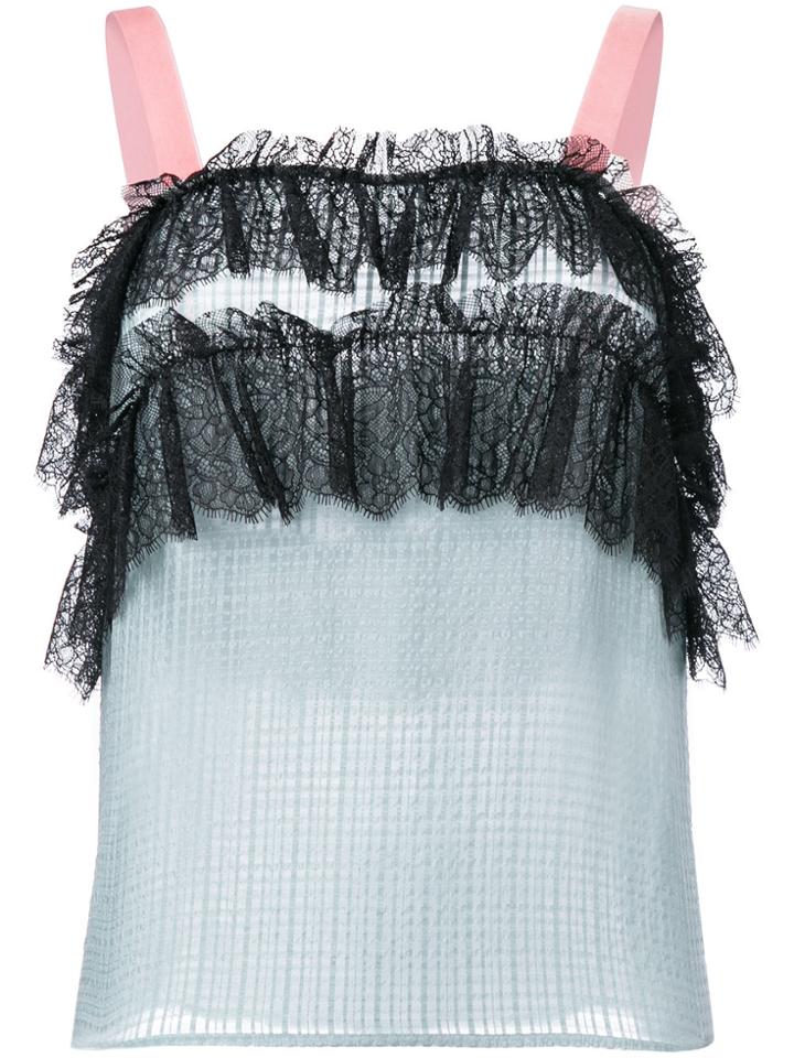 Philosophy Di Lorenzo Serafini Lace Detail Sleeveless Top - Blue