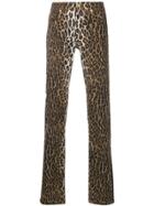 Versace Leopard Print Panel Jeans - Black