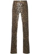 Versace Leopard Print Panel Jeans - Black