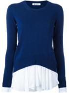 Dondup Layered Jumper, Women's, Size: Small, Blue, Silk/cotton/viscose