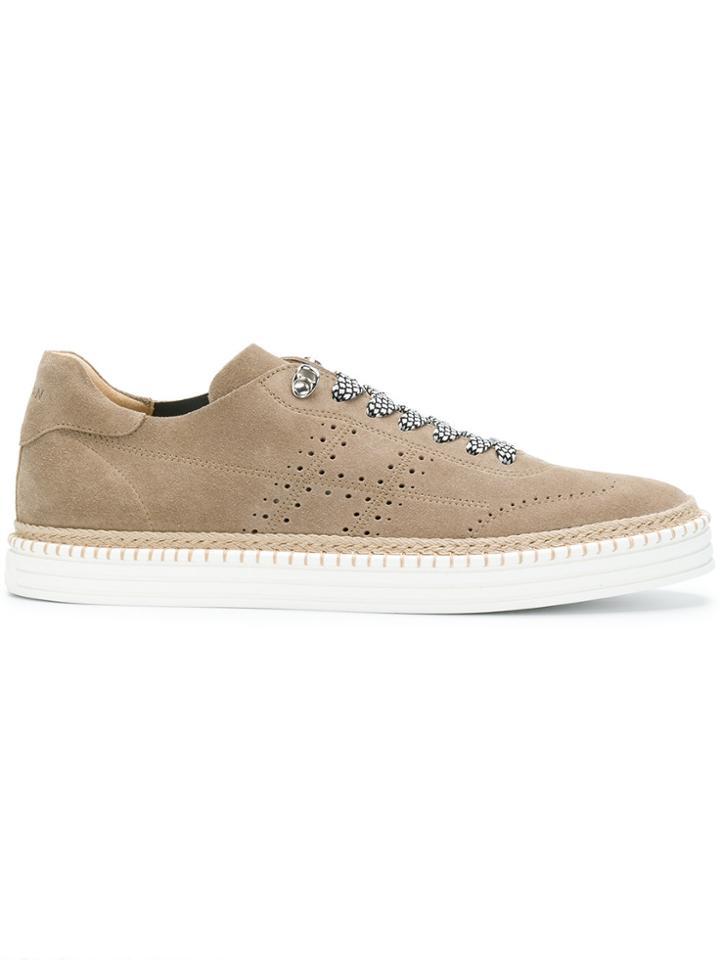 Hogan Perforated Detail Sneakers - Nude & Neutrals
