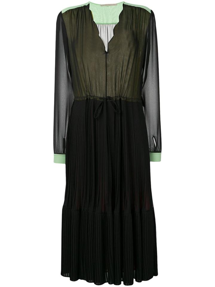 Marco De Vincenzo Layered Plisse Midi Dress - Black