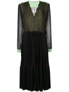 Marco De Vincenzo Layered Plisse Midi Dress - Black