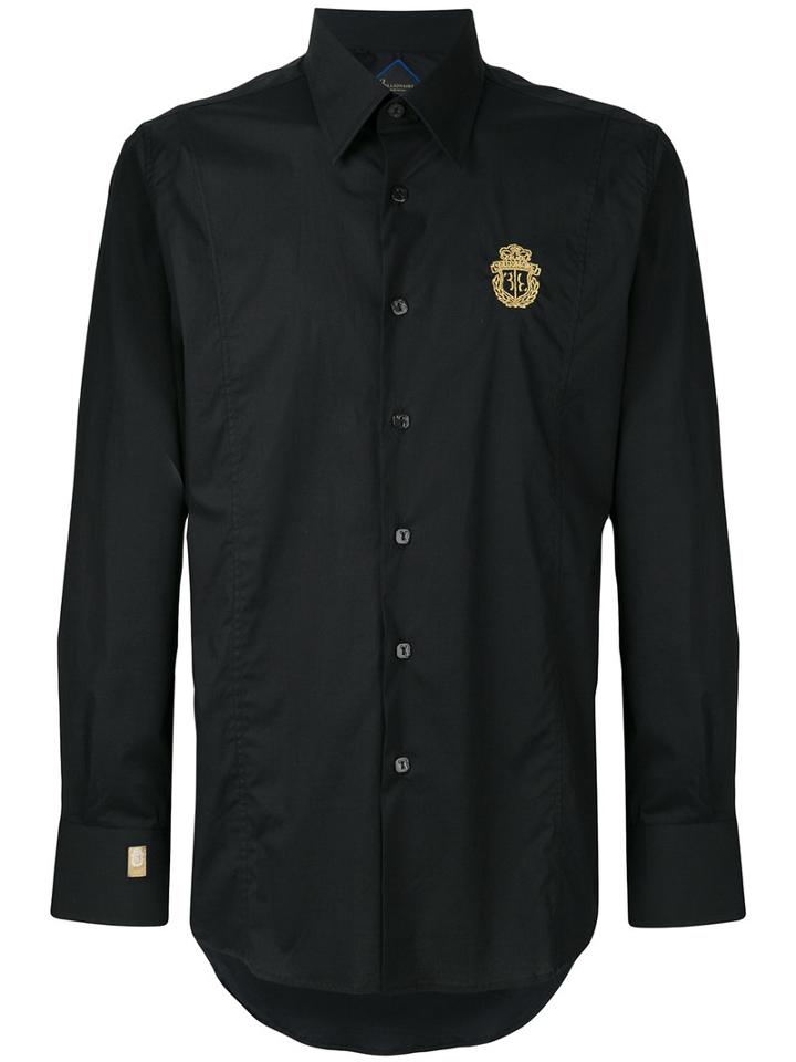 Billionaire - Embroidered Logo Shirt - Men - Cotton/spandex/elastane - Xxl, Black, Cotton/spandex/elastane