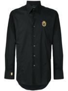 Billionaire - Embroidered Logo Shirt - Men - Cotton/spandex/elastane - Xxl, Black, Cotton/spandex/elastane