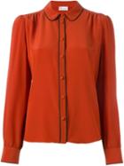 Red Valentino Round Collar Shirt, Women's, Size: 44, Yellow/orange, Silk