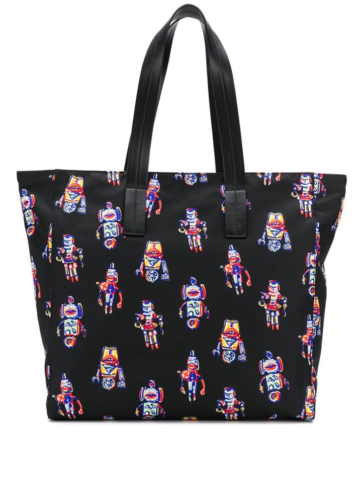 Prada Robot Print Tote Bag - Black