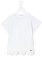 Liu Jo Kids - Lace Front T-shirt - Kids - Cotton/spandex/elastane - 2 Yrs, White