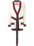 Gucci - Oversized Embroidered Cardigan - Women - Cotton/polyamide/spandex/elastane - S, Nude/neutrals, Cotton/polyamide/spandex/elastane