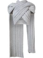 Christian Siriano Knitted Wrap Scarf, Women's, Size: 0, Grey, Cotton