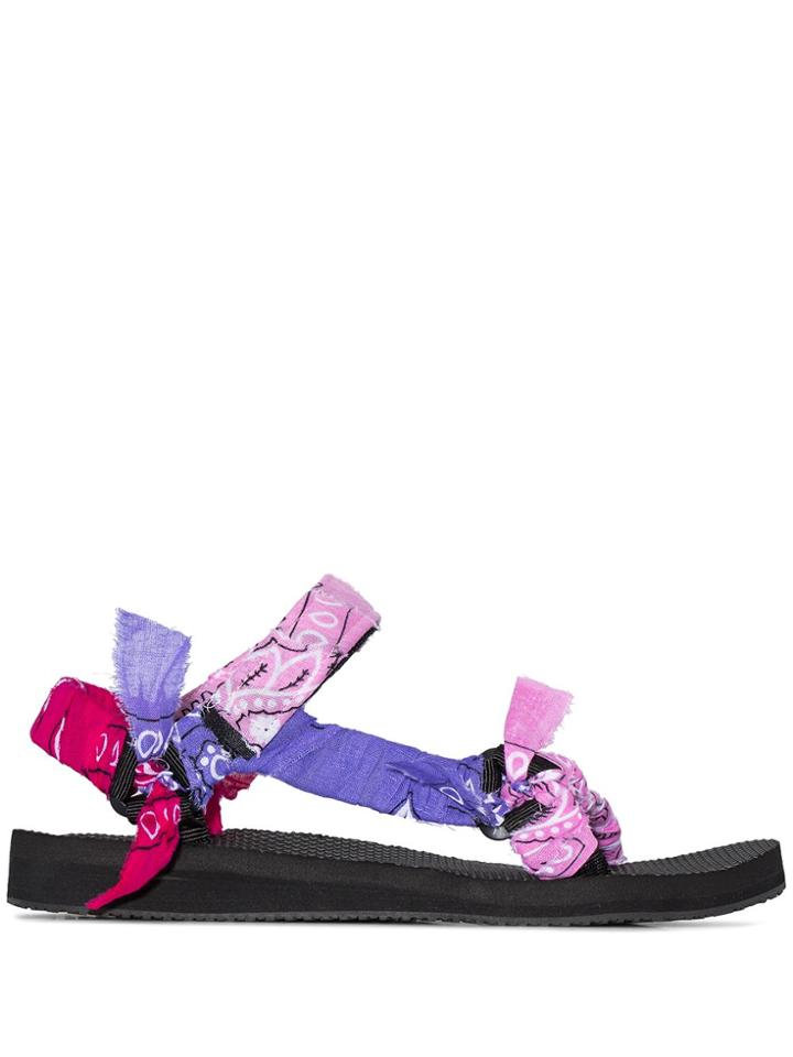 Arizona Love Bandana Knotted Flat Sandals - Pink