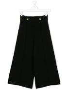 Elisabetta Franchi La Mia Bambina Wide Leg Trousers - Black