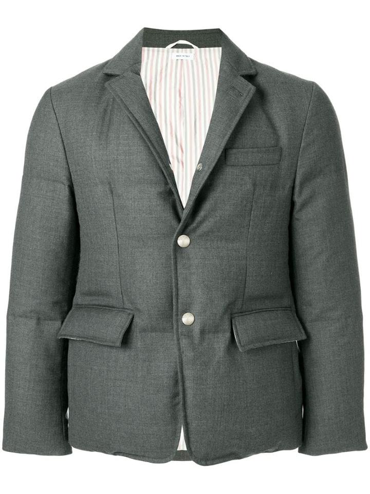 Thom Browne Center-back Stripe Down Sport Coat - Grey