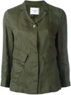 Dondup Flap Pocket Jacket, Women's, Size: 42, Green, Linen/flax/viscose/acetate