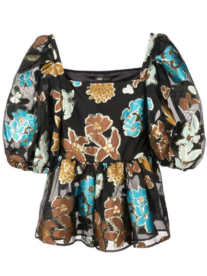 Stine Goya Autumn Garden Puff Blouse - Black