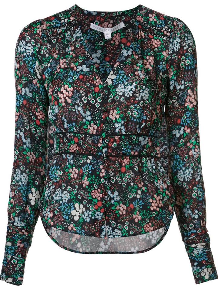 Veronica Beard 'ripley Floral' Blouse, Women's, Size: 6, Black, Silk