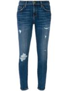 Current/elliott Ripped Skinny Jeans - Blue