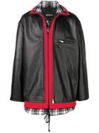Balenciaga Layered Leather Jacket - Black