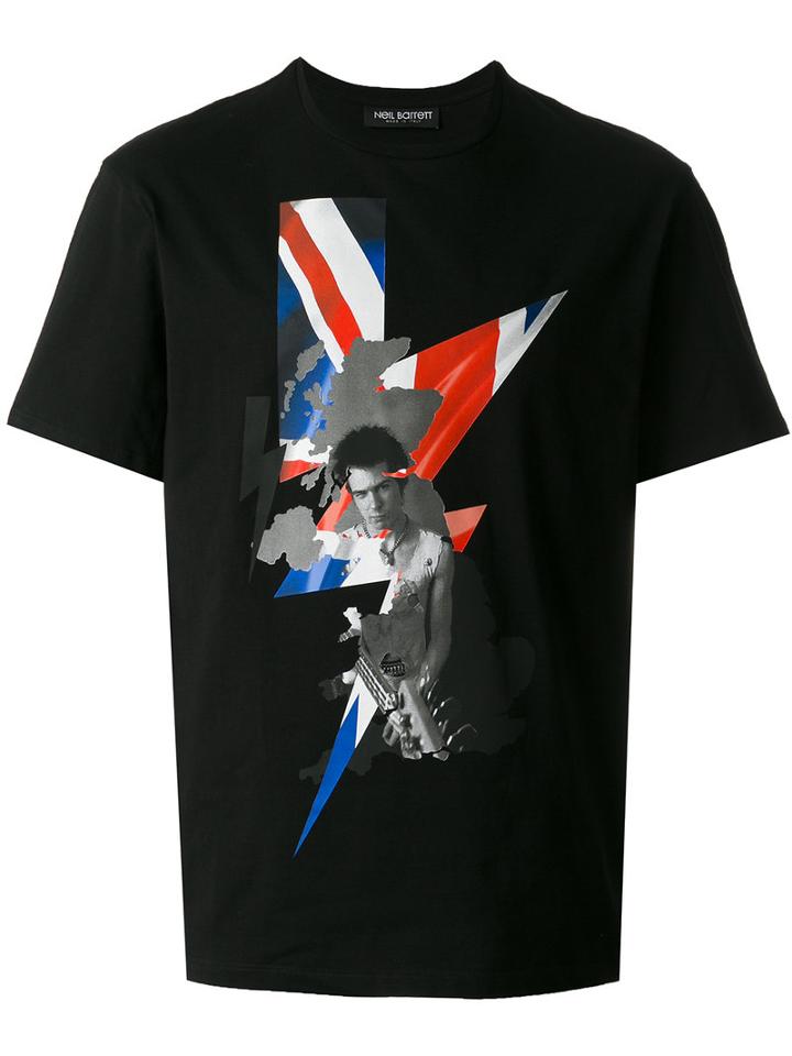 Neil Barrett Punked Britain T-shirt, Men's, Size: Medium, Black, Cotton