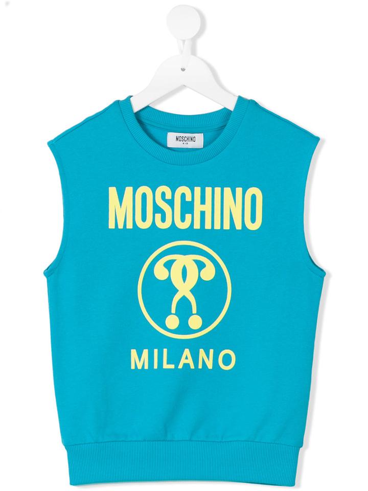 Moschino Kids - Logo Print Sweatshirt - Kids - Cotton - 8 Yrs, Blue
