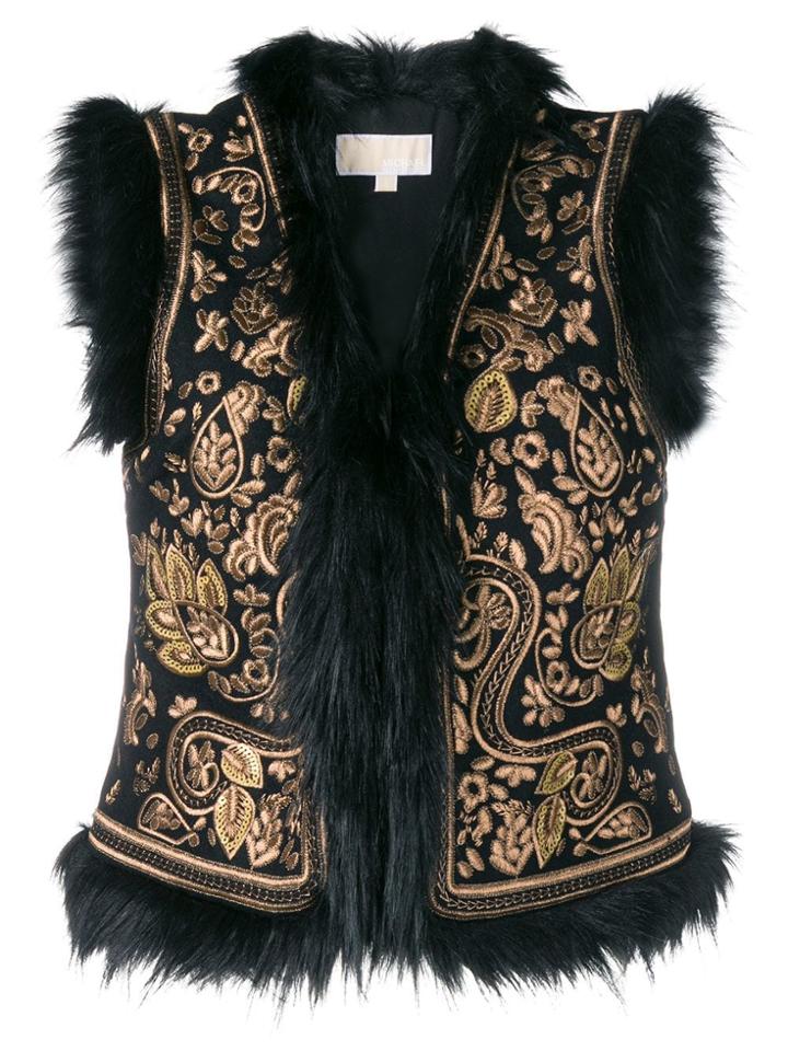 Michael Michael Kors Fur Trim Vest - Black