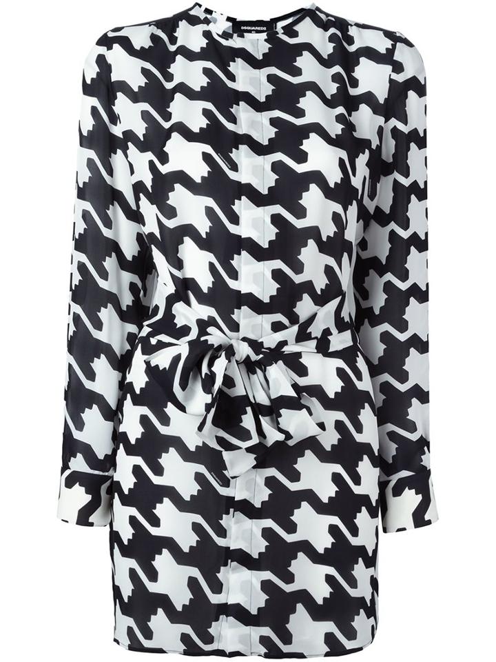 Dsquared2 'babe Wire' Tied Mini Dress, Women's, Size: 42, Black, Silk