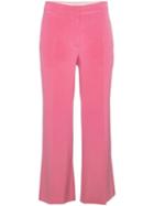 Valentino Silk Cropped Trousers - Pink