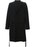 Ann Demeulemeester Ribbon Detail Coat, Men's, Size: Large, Black, Wool/cotton/rayon