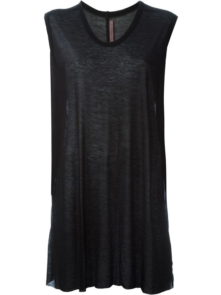 Rick Owens Lilies Oversized Tank Top, Women's, Size: 42, Black, Cotton/polyester/viscose
