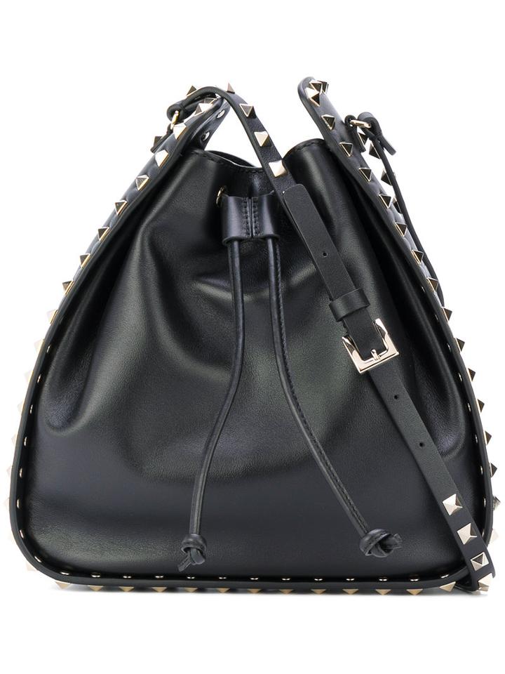 Valentino - Valentino Garavani Rockstud Bucket Shoulder Bag - Women - Calf Leather - One Size, Black, Calf Leather