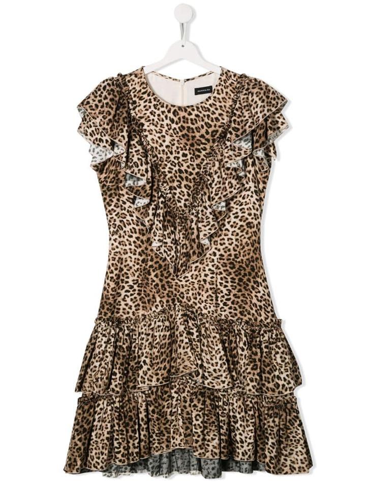 Monnalisa Teen Leopard Print Dress - Brown