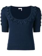 See By Chloé Appliqué Detail Knitted Top - Blue