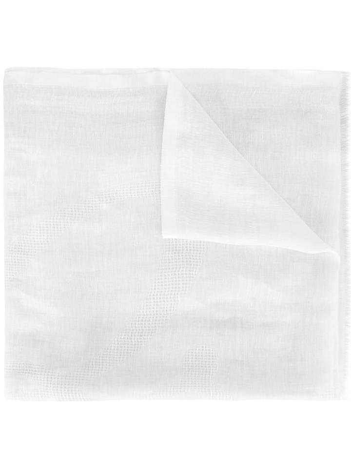 Brioni - Frayed Trim Scarf - Women - Silk/linen/flax/cashmere - One Size, Women's, Nude/neutrals, Silk/linen/flax/cashmere