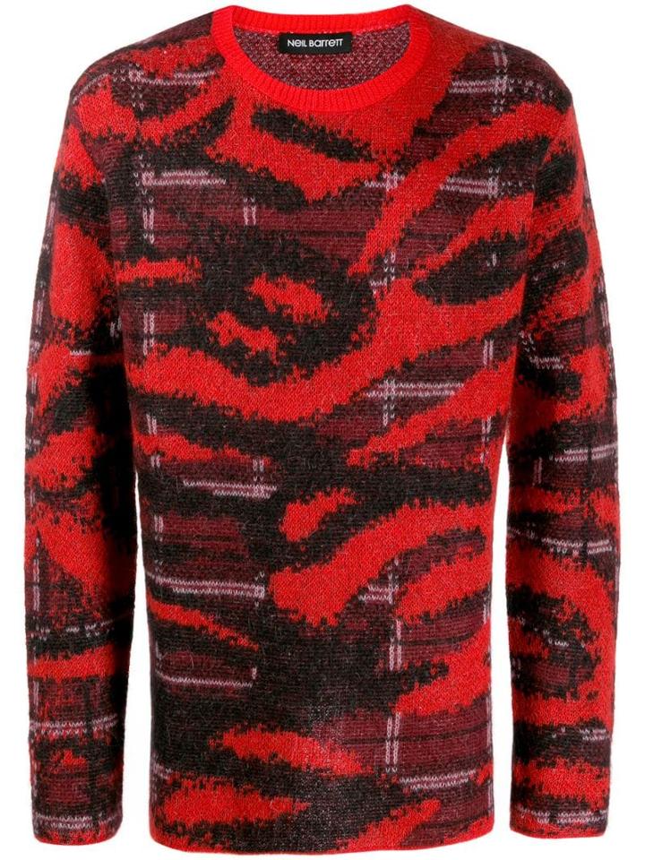 Neil Barrett Mix Pattern Jumper - Red