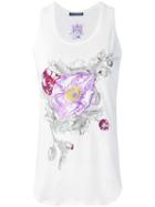 Alexander Mcqueen Floral Embroidered Tank Top, Women's, Size: 38, White, Cotton